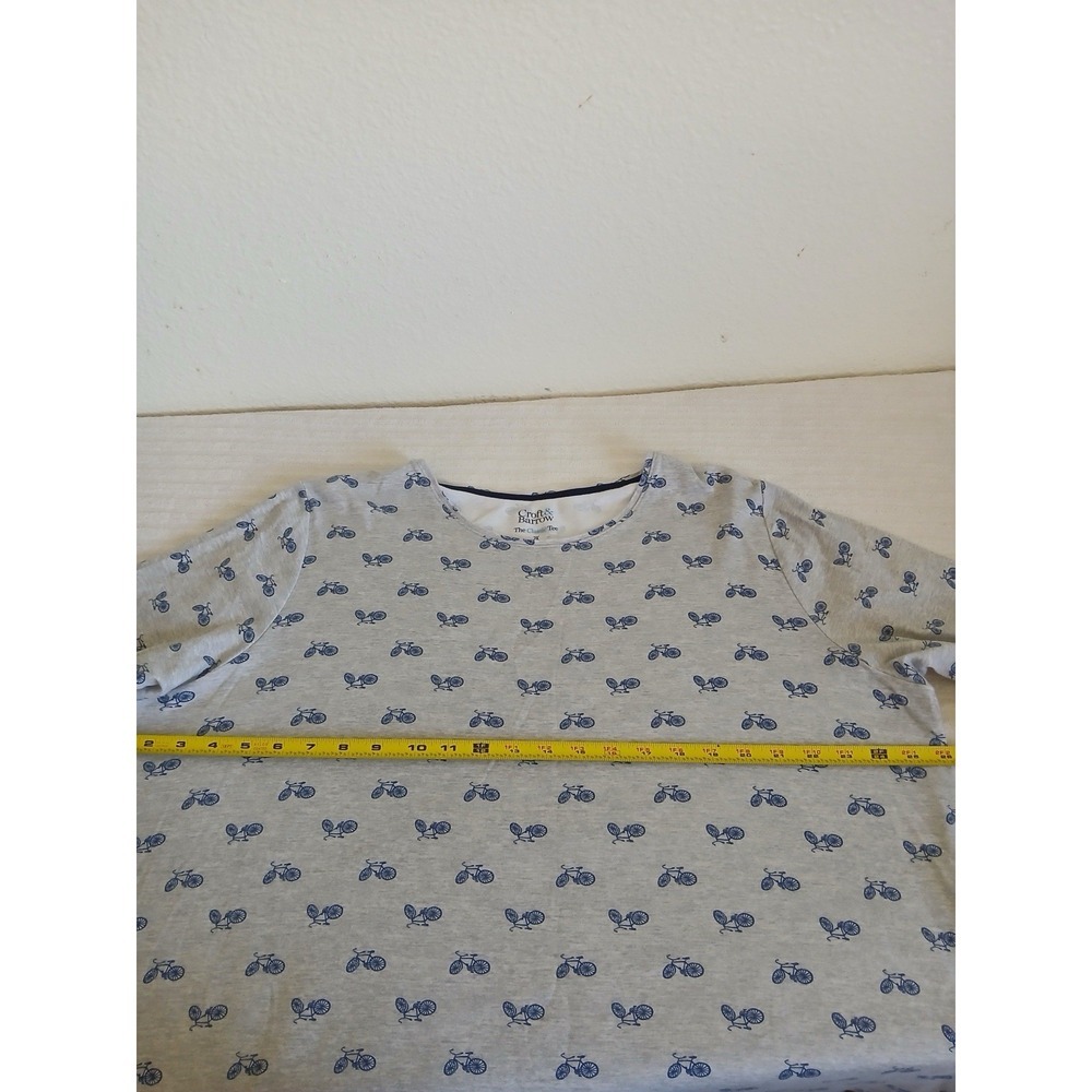 Croft & Barrow Womens T-shirt 2X Long Sleeve Classic Tee Gray Navy bicycle - Picture 10 of 14